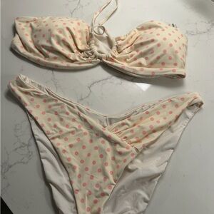 Dippin' Daisy's Cream Bikini with Pink Polka Dots